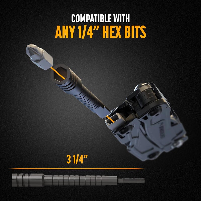 GALVANOX Flat-End Bit Extender and Ratchet Driver Set, Designed for Leatherman Multi-Tools (Flat-end Screwdriver Models) 2PC Set, Black - Image 2